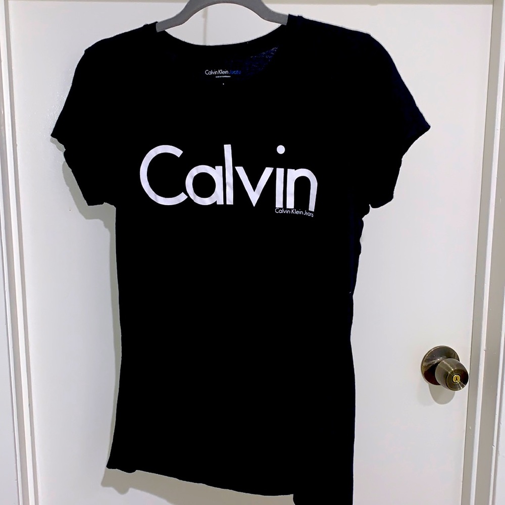 Calvin Klein Jeans Body Fit T-shirt Tee Black Logo Iconic size Small